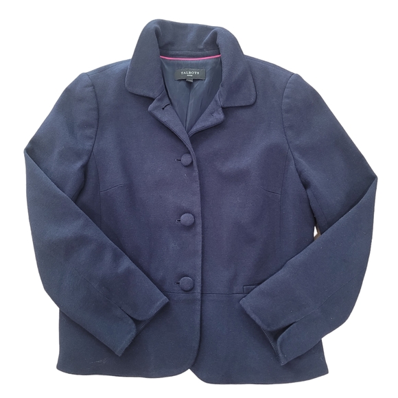 Talbots Jackets & Blazers - Talbots Knit Blazer Size 10P Navy Blue Button Up Jacket